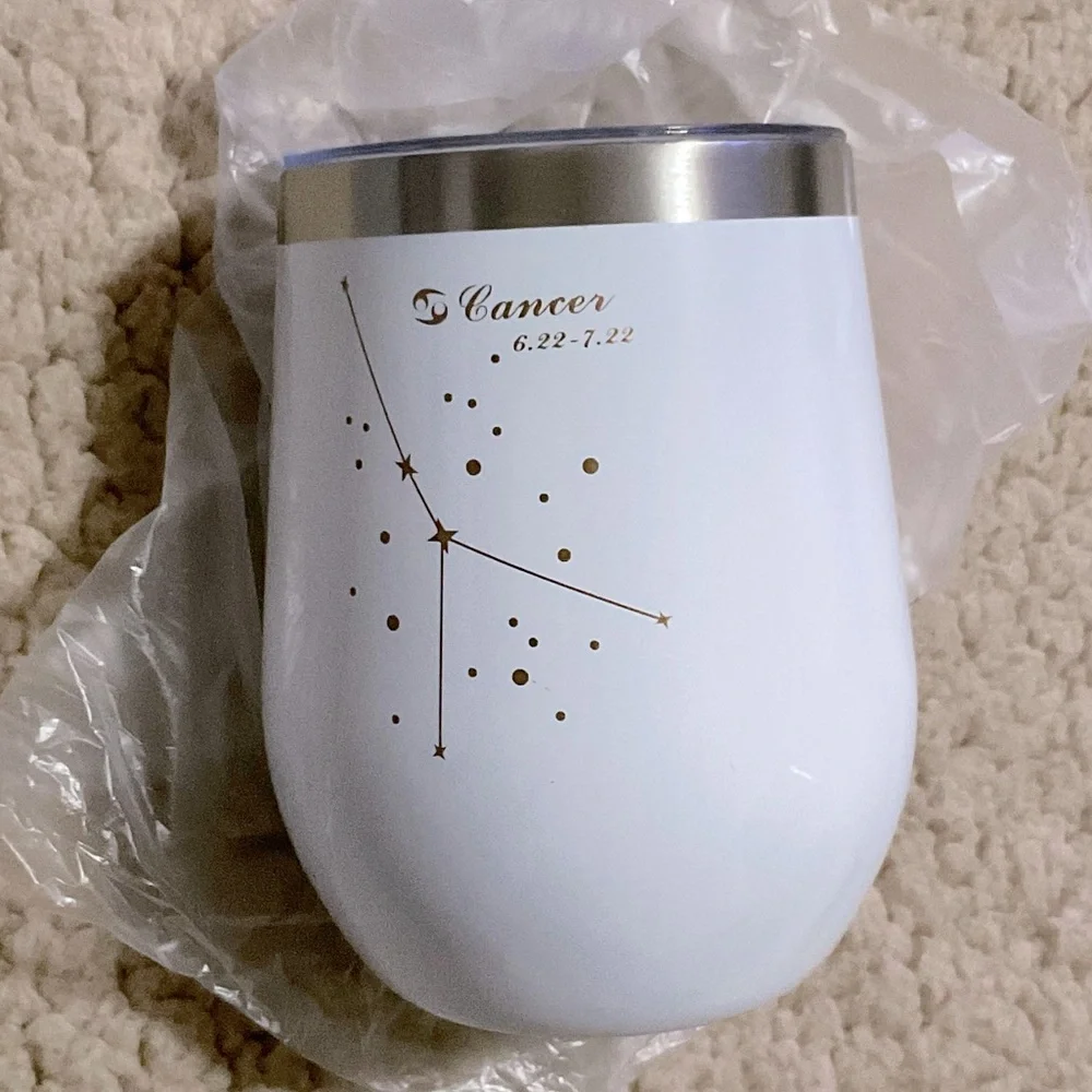🤍New White Cancer Zodiac Wine Tumbler🤍 - Picture 5 of 5